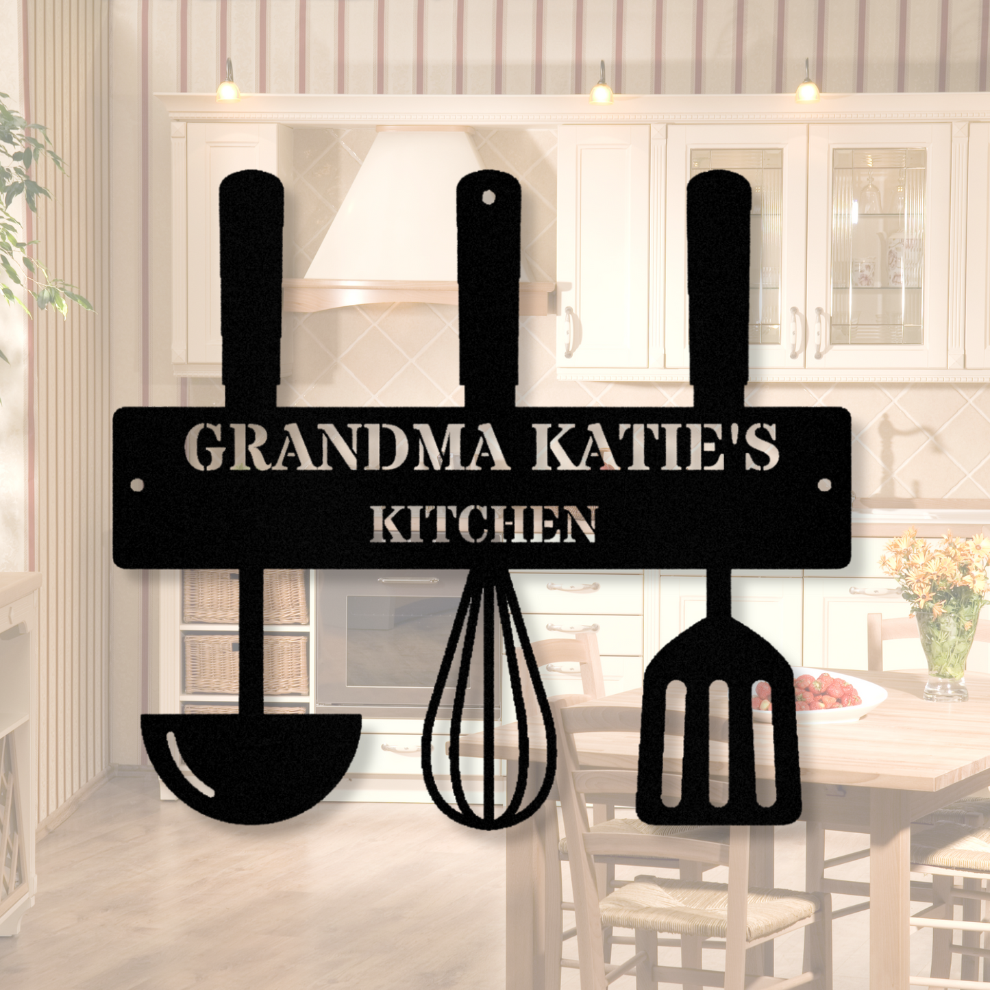 Custom Kitchen Metal Sign, Metal Kitchen Sign, Personalized Kitchen Art, Wall Art for Kitchen, Rustic Home Decor, Housewarming Gift Idea