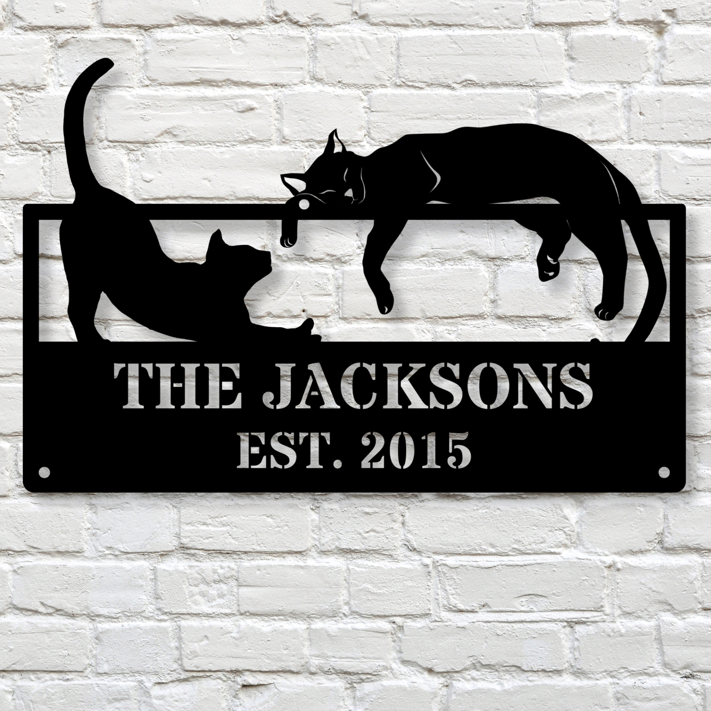 Personalized Cat Sign, Custom Name Sign, Cute Kitten Wall Art, Mother's Day Gift, Kitty Cat Owner Decor, Farmhouse Cat Name Plaque