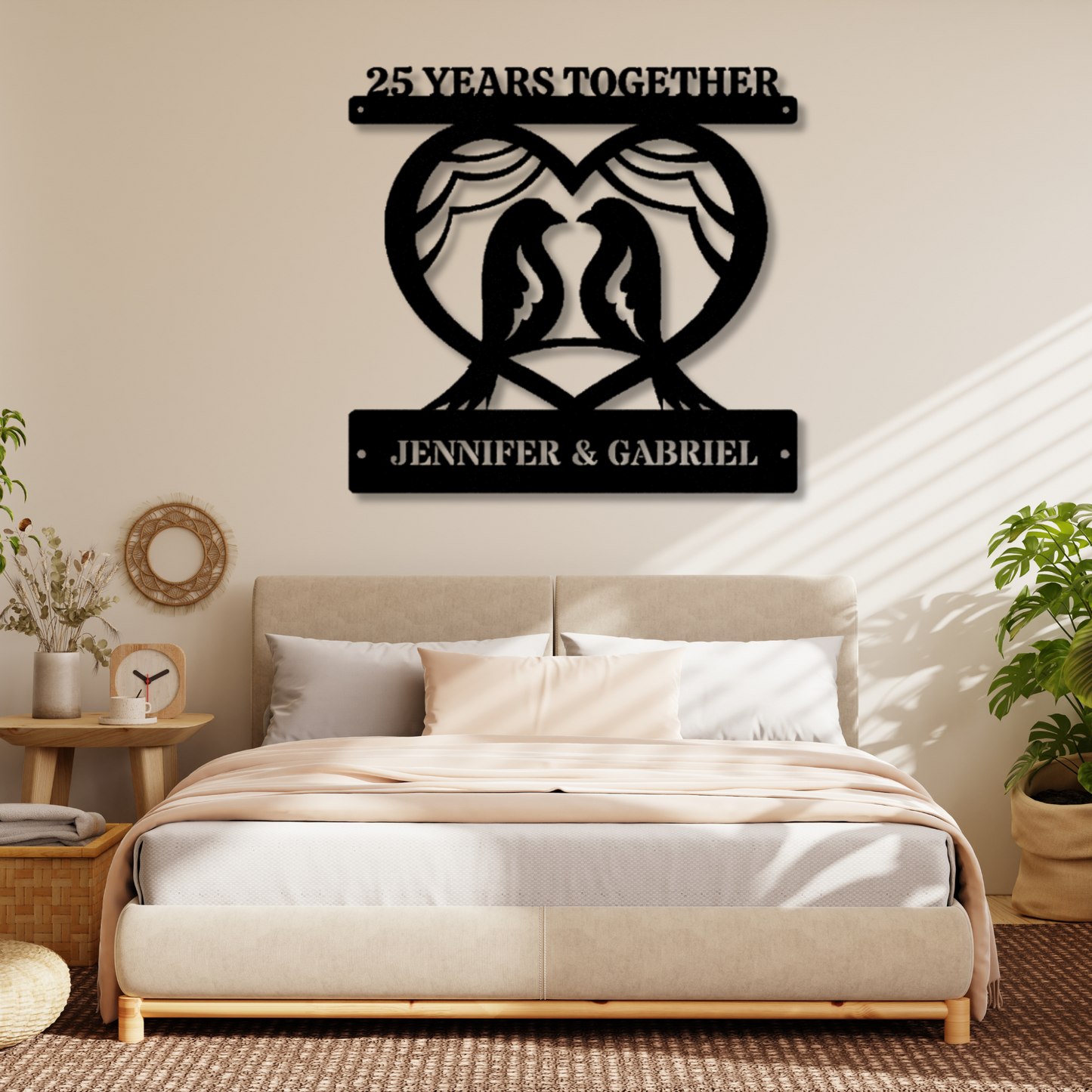 Personalized Anniversary Metal Sign, Wedding Anniversary Sign, Husband Wife Gift, Large Metal sign, Customized Gift for Couple, Couples Name Sign, Engagement Gift