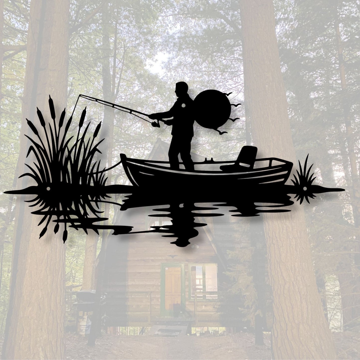 Fishing Metal Sign Gift for Dad, Fisherman Wall Decor, Fishing Gift, Man Cave Decor, Father's Day Gift, Rustic Lake House Sign