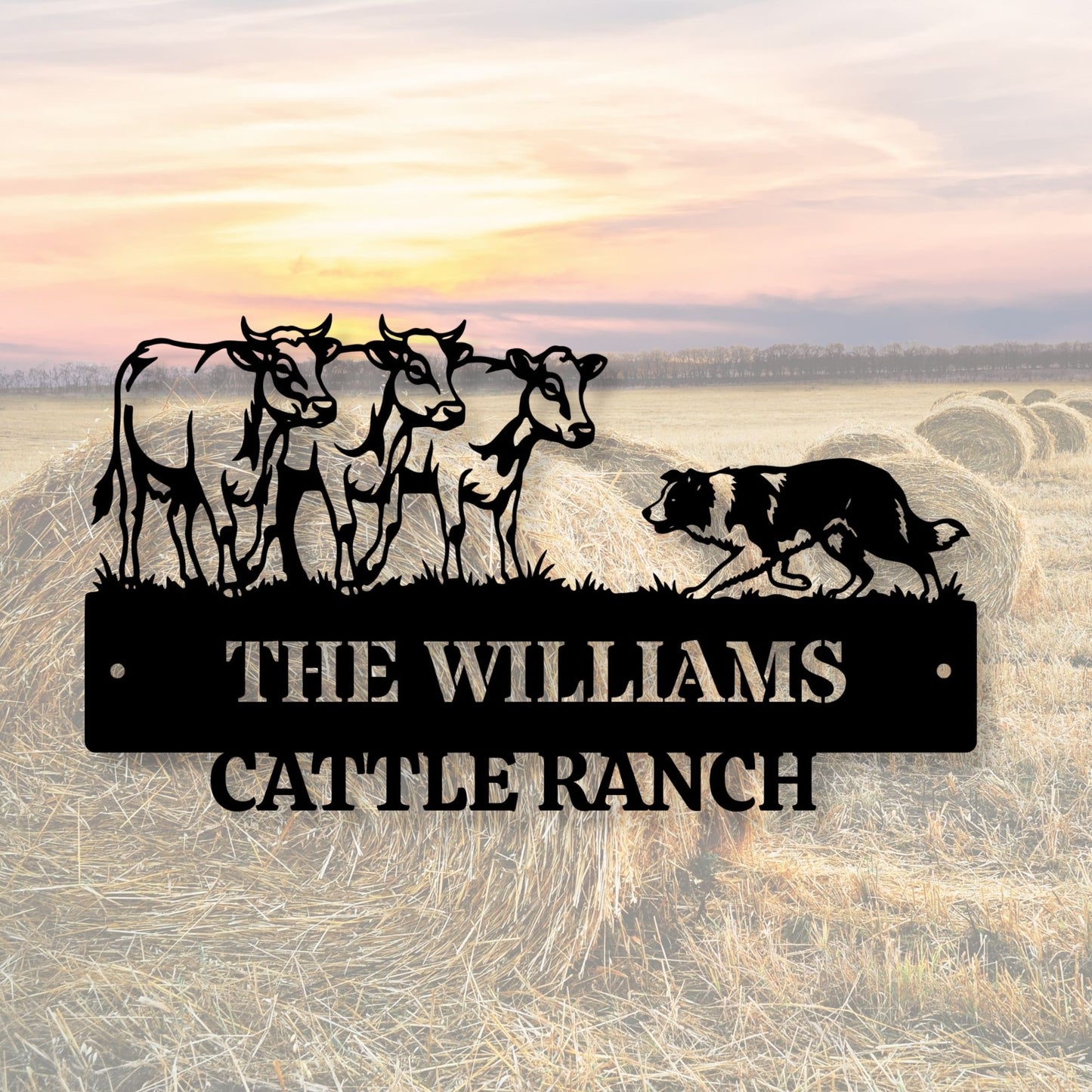 Personalized Ranch Metal Sign, Custom Family Name Cattle Sign, Farmhouse Wall Decor, Outdoor Metal Sign for Barn, Gift for Farmer, Rancher Gift