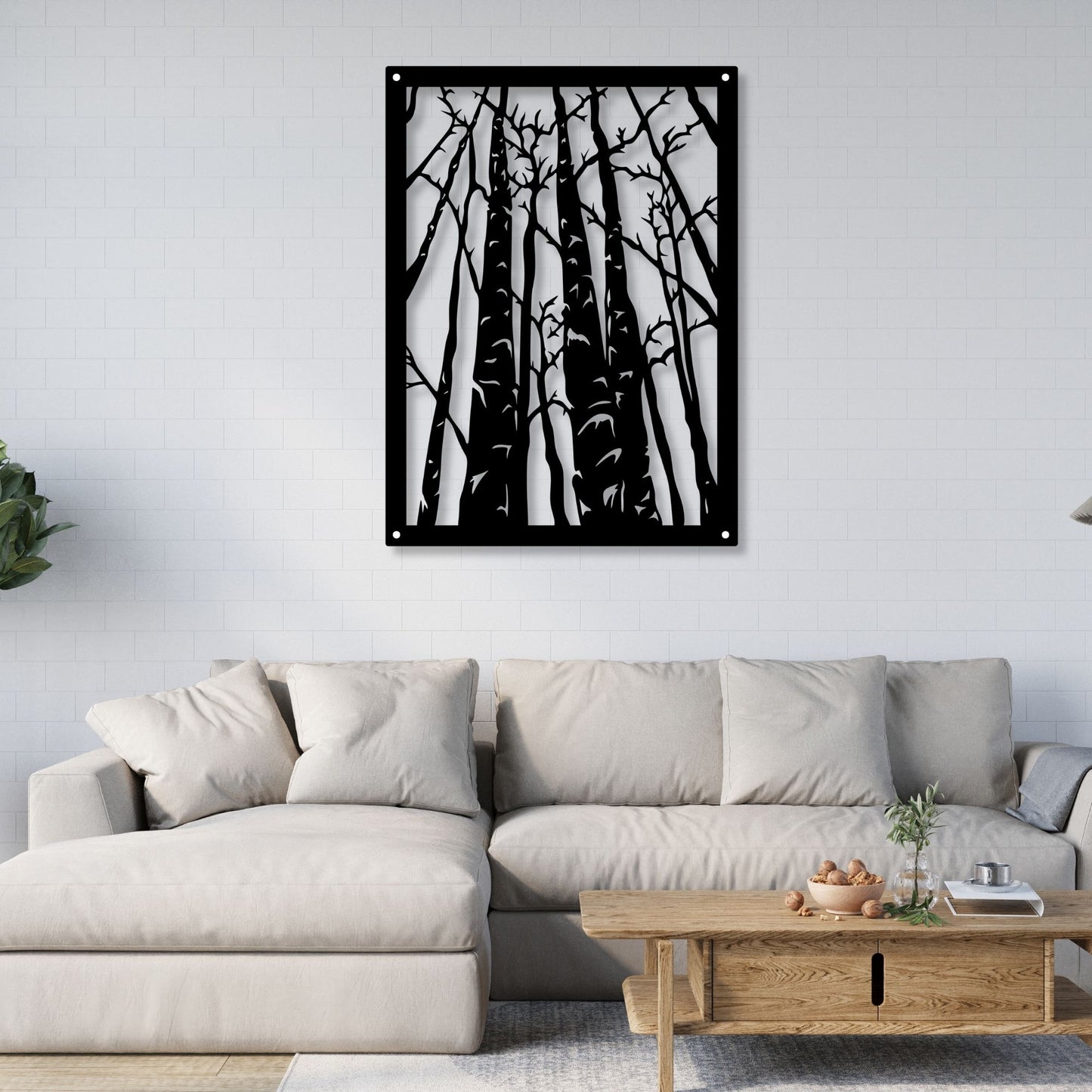 Birch Tree Wall Art Decor, Nature Wall Art, Forest Artwork, Woodland Decor, Rustic Wall Art, Tree Print, Botanical Art, Living Room Decor