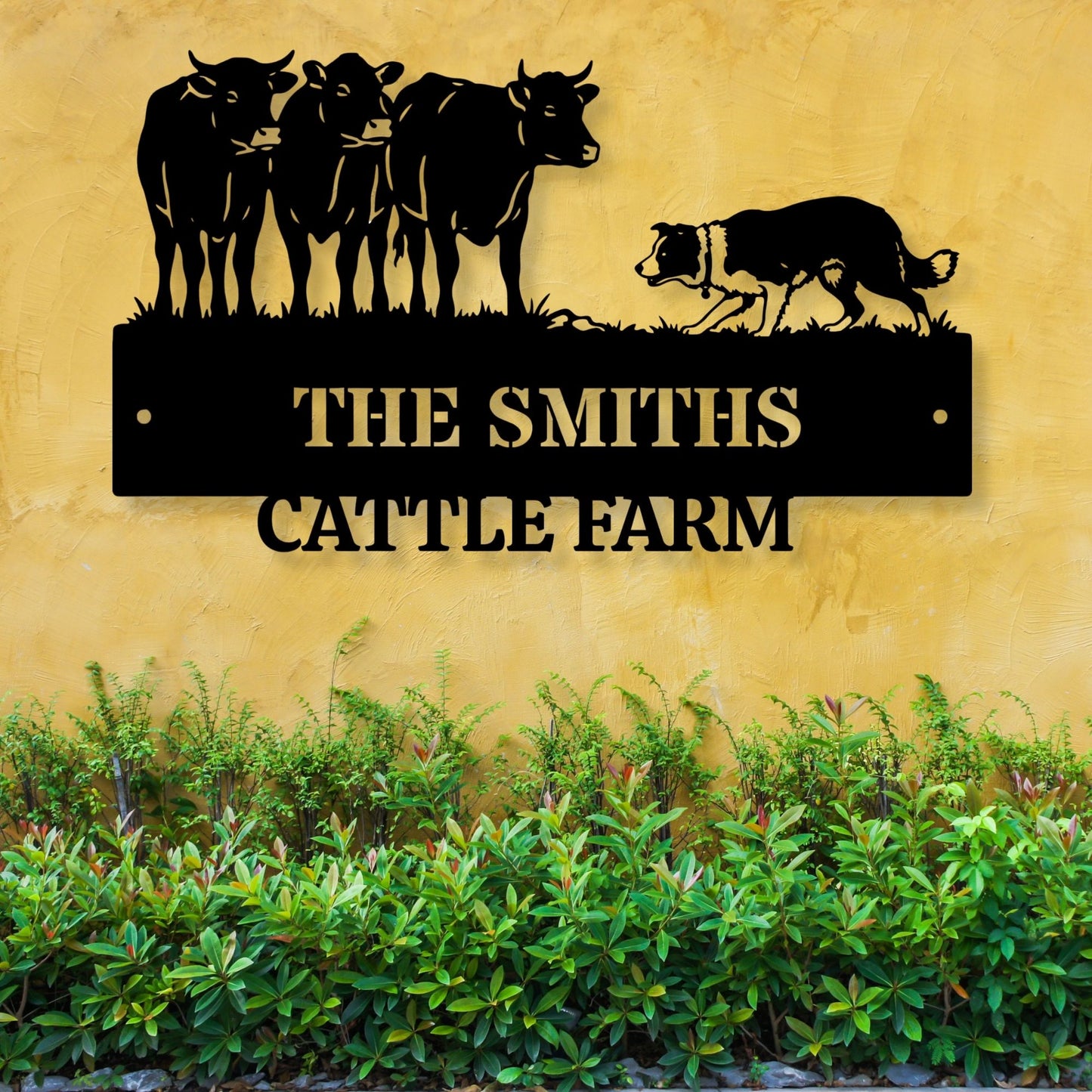 Custom Cattle Ranch Metal Sign, Personalized Farm Name Sign, Metal Ranch Gates Decor, Texas Longhorn Wall Art, Cowboy Gift, Est Year Sign