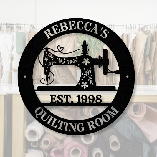 Custom Quilting Sign, Personalized Sewing Room Metal Sign, Gift for Nana Grandma, Mother's day Gift, Sewing Machine Sign