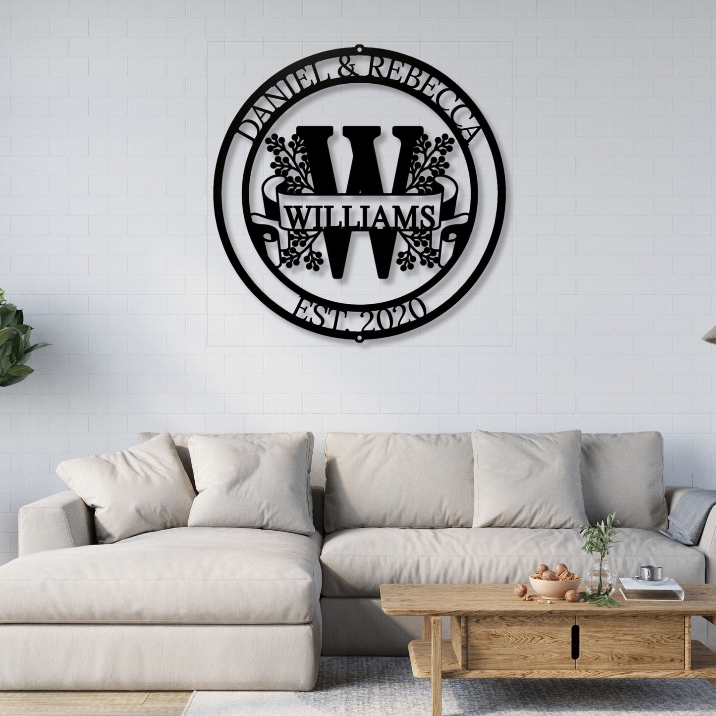 Custom Monogram Metal Sign with Family Name | Personalized Wedding Gift | Est Last Name Sign, Anniversary Gift for Parents, Outdoor Wall Art
