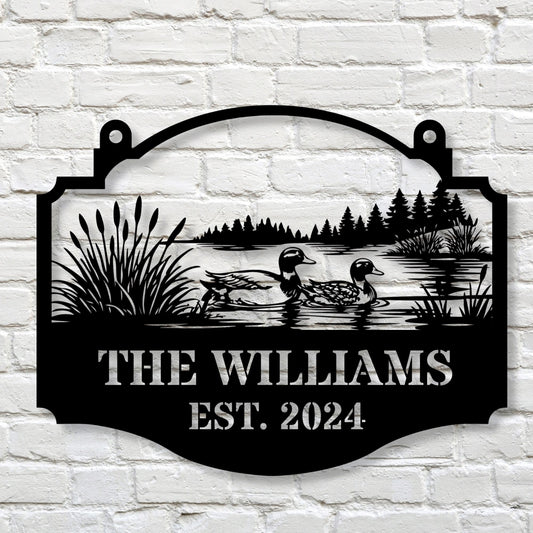 Custom Duck Farm Metal Sign, Duck Decor, Farm Metal Sign, Farmhouse Wall Art, Duck Lover Gift, Rustic Farm Decor, Personalized Barn Sign