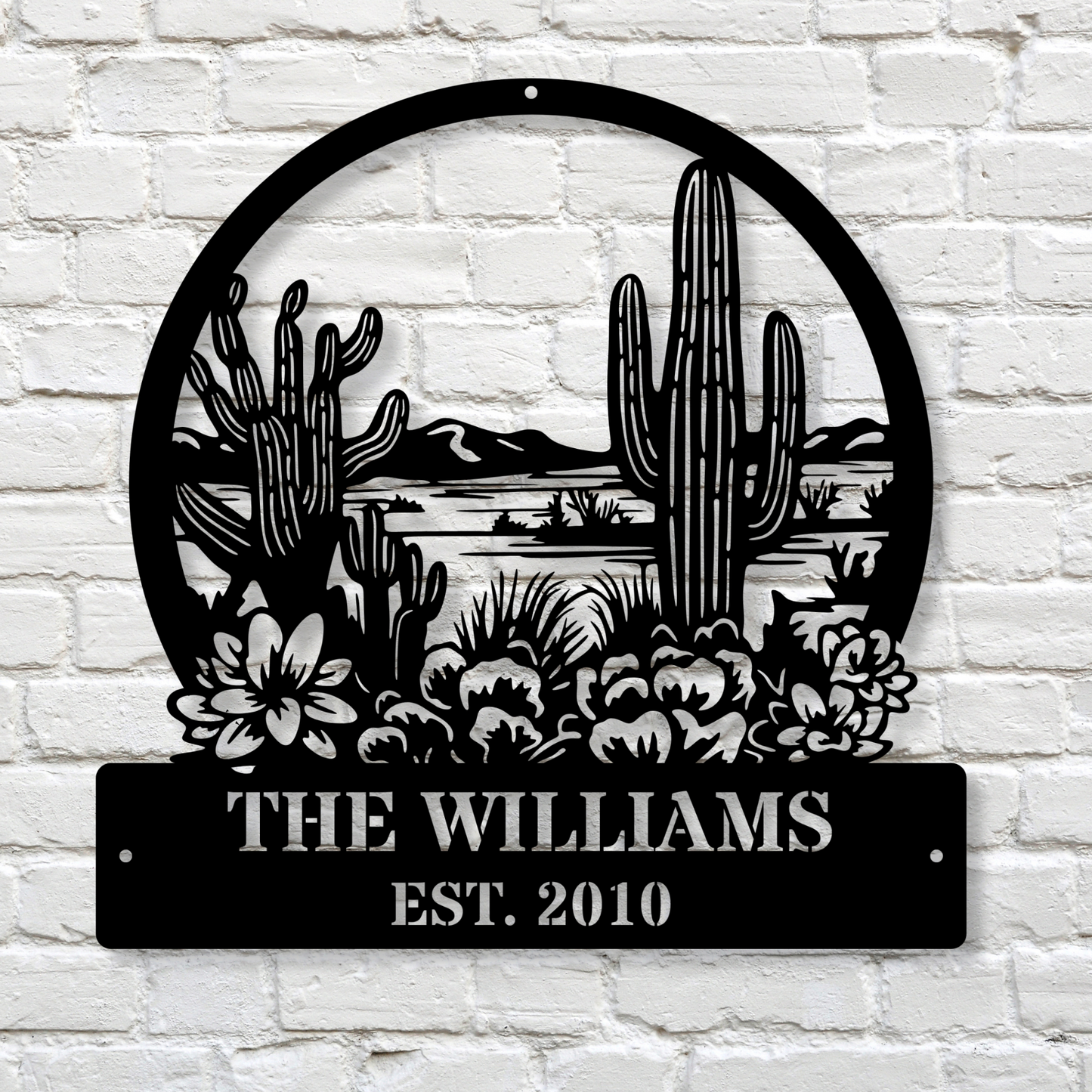 Personalized Cactus Metal Sign, Custom Cactus Decor, Metal Wall Art, Rustic Cactus Home Gift, Unique Cacti Office Decor