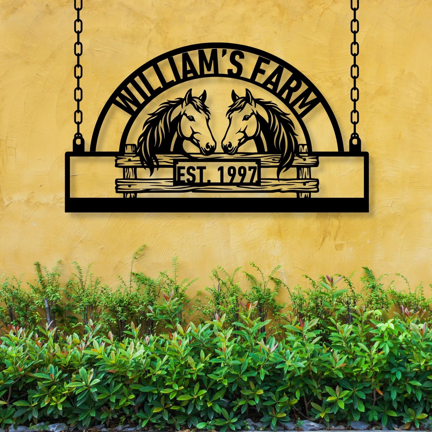 Custom Horse Farm Metal Sign, Personalized Farm Sign, Equestrian Decor, Ranch Sign, Barn Sign, Stable Decor, Horse Lover Gift