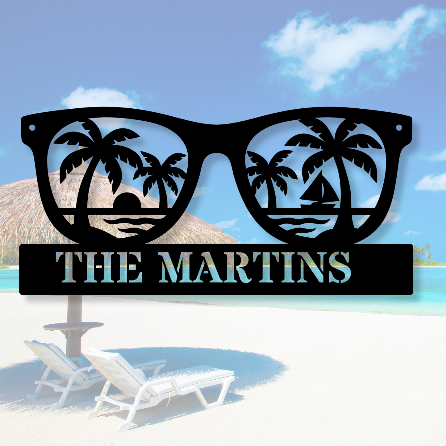 Custom Beach Metal Wall Sign, Personalized Beach House Décor, Coastal Metal Art, Nautical Wall Sign for Beach Lovers