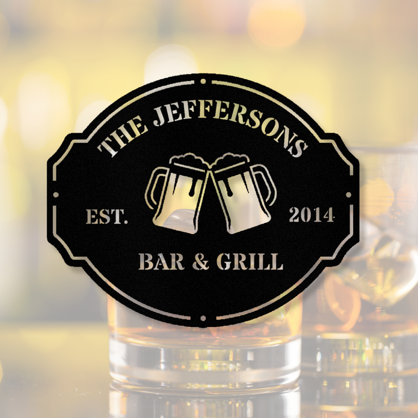 Personalized Bar & Grill Metal Wall Sign, Custom Pation Metal Wall Sign, Poolside Metal Sign, Est. Metal Sign, Bbq Metal Sign, Family Name Metal sign