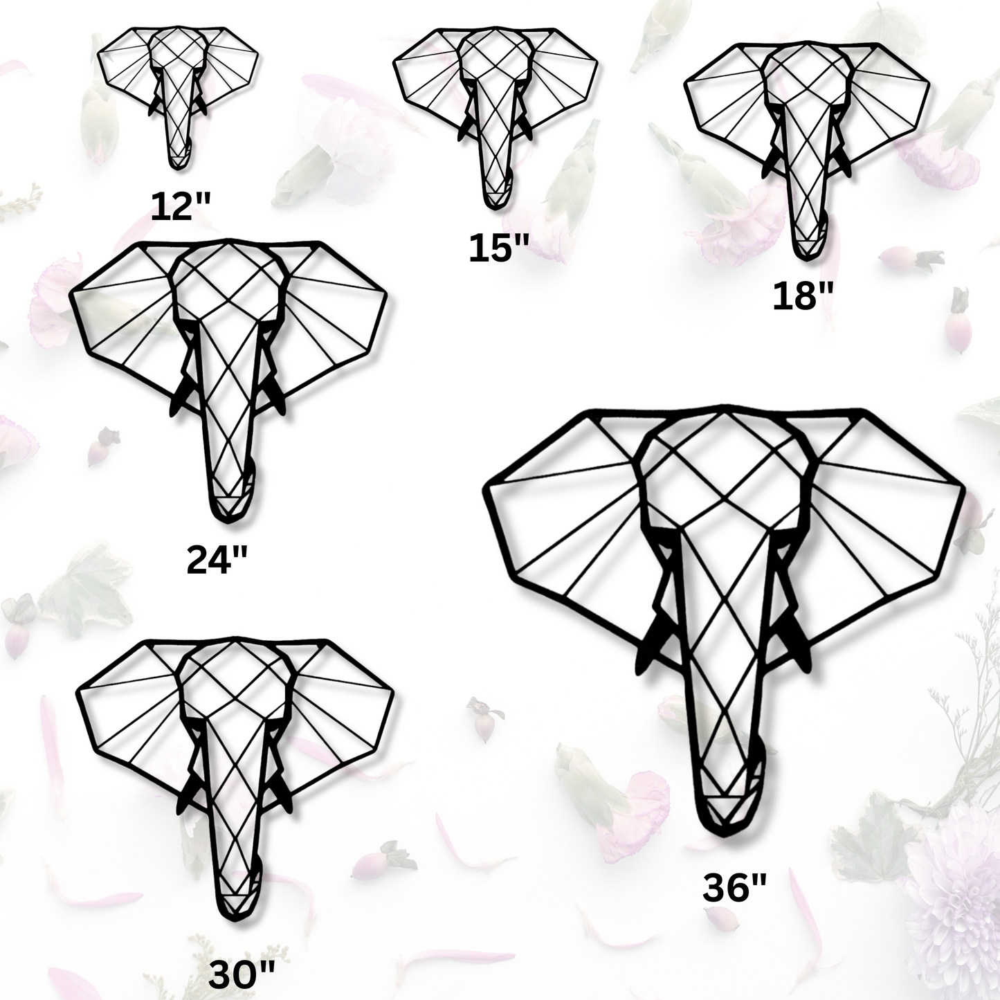 Geometric Elephant, Metal Sign, Geometric Animal, Woodland Nursery, Wildlife Metal Art, Kids Room Décor, Art room Decor, Animal Lover Gift