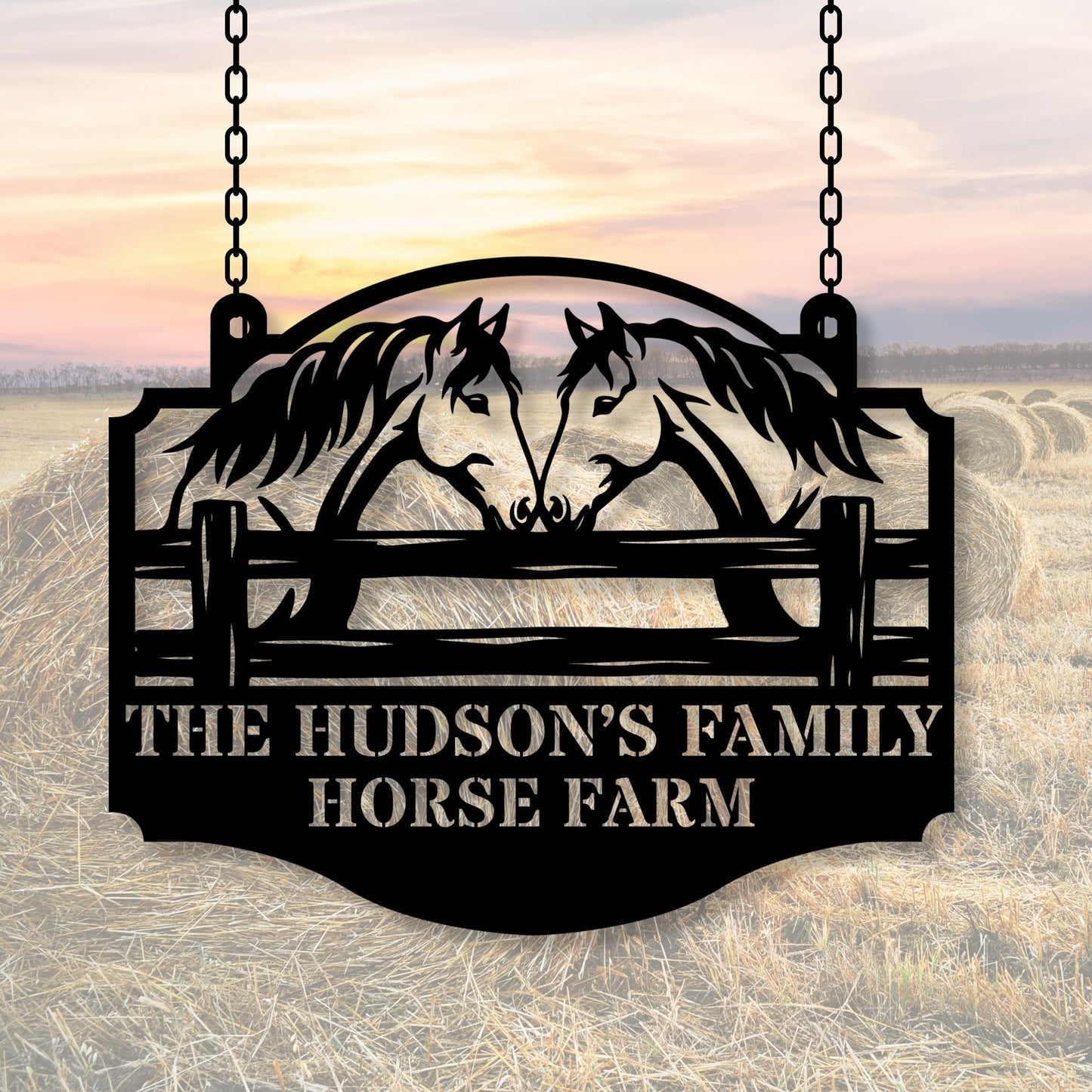 Personalized Horse Ranch Metal Sign, Custom Horse Sign, Farm Decor, Equestrian Gift, Stable Sign, Ranch Wall Art, Horse Lover Gift