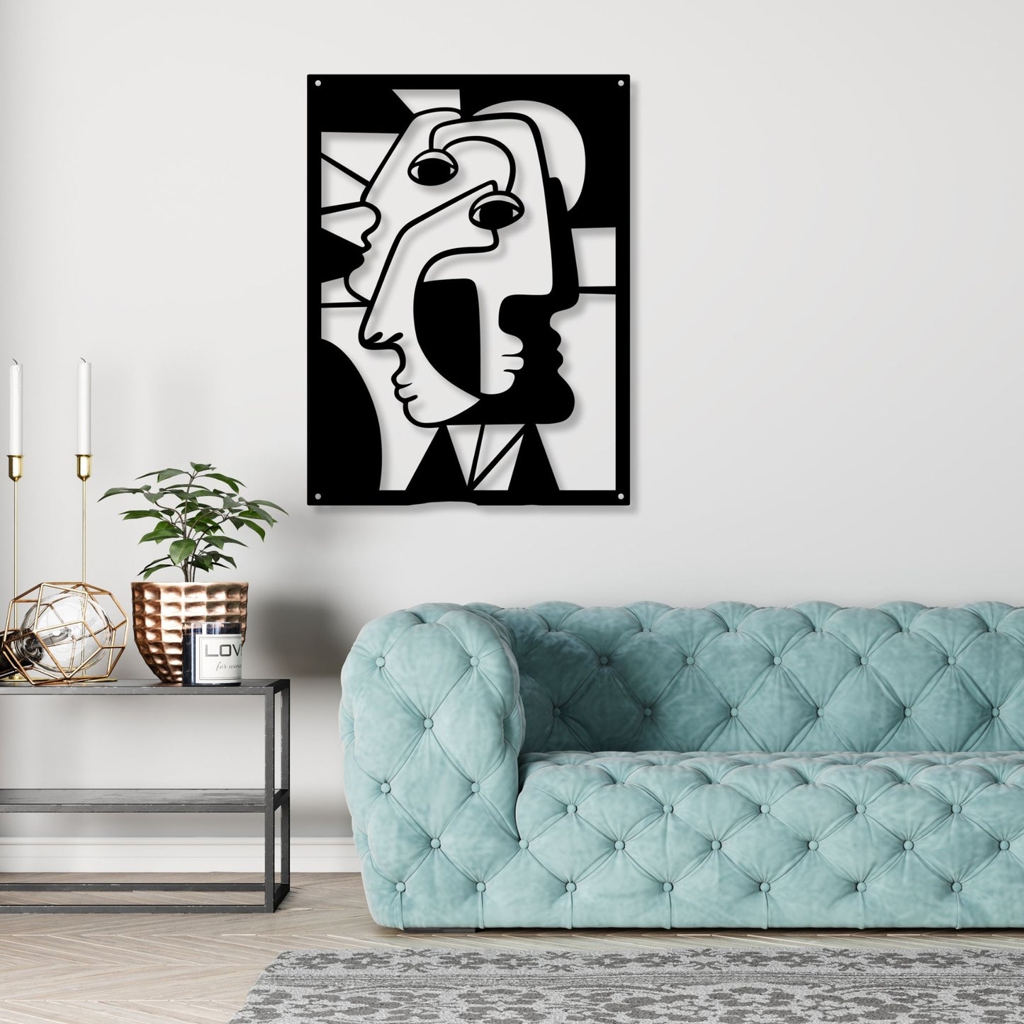 Picasso Metal Wall Art, Abstract Metal Wall Decor, Modern Cubist Art, Artistic Home Decor, Gallery Wall Art, Metal Sculpture Gift