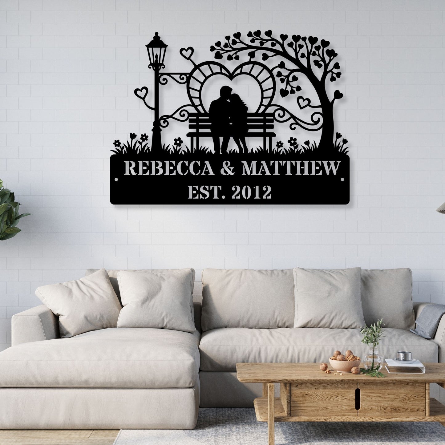 Custom couples established metal sign, personalized anniversary gift, wedding gift, metal wall art, custom home decor sign, rustic decor