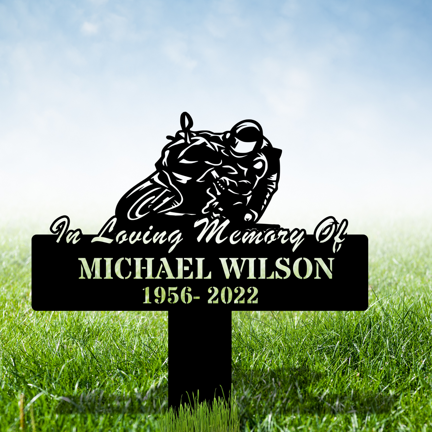 Custom Biker memorial Metal sign