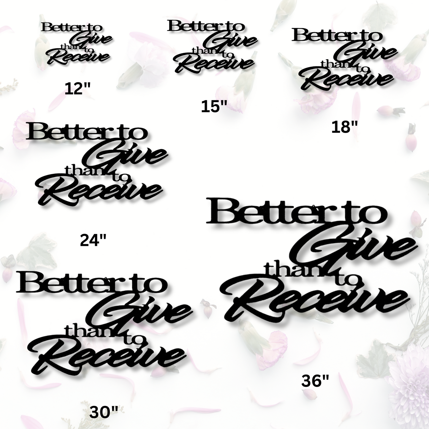 Better to Give Than Receive Quote Metal Sign, Script Letters Sign, Above Door Sign, Housewarming Gift, Religious Gift, Livingroom Decor