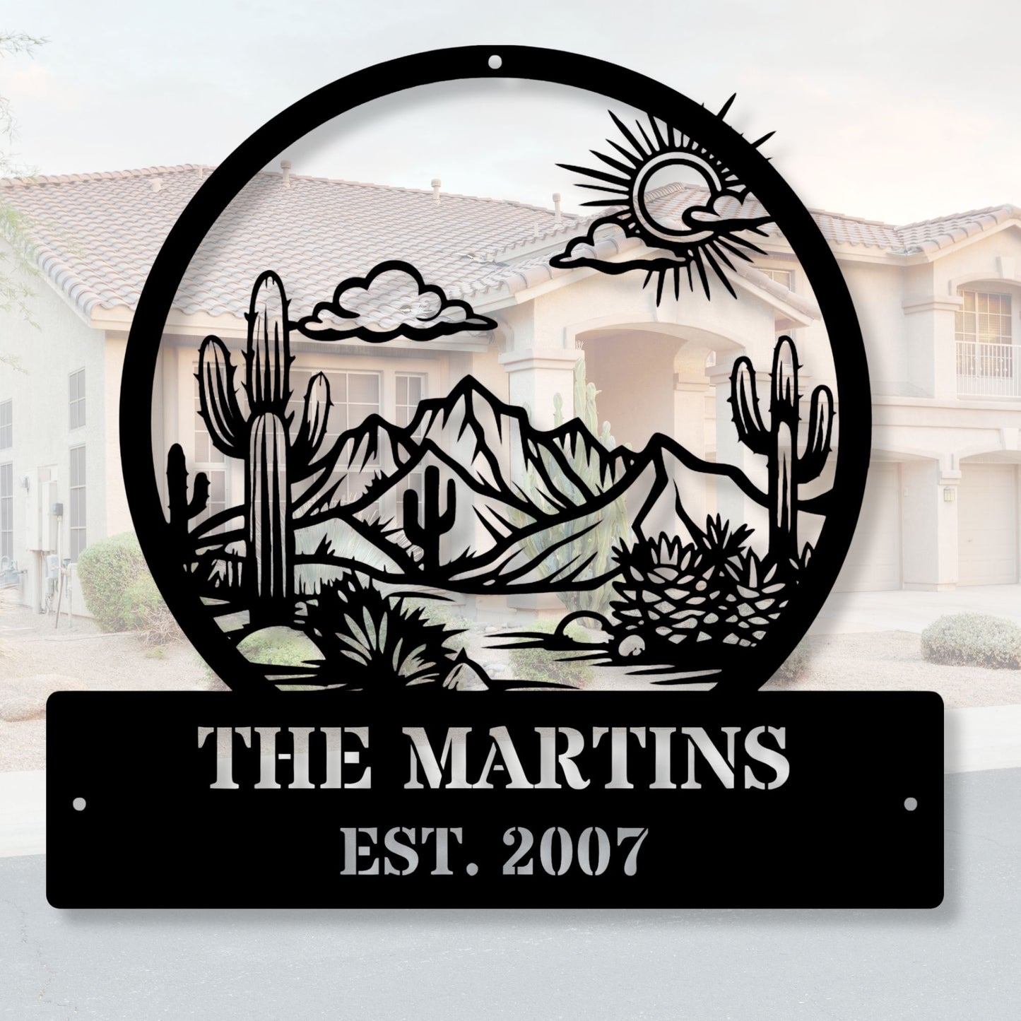 Custom Cactus Family Metal Sign, Personalized Cactus Decor, Family Name Sign, Desert Home Decor, Rustic Metal Wall Art, Succulent Gift
