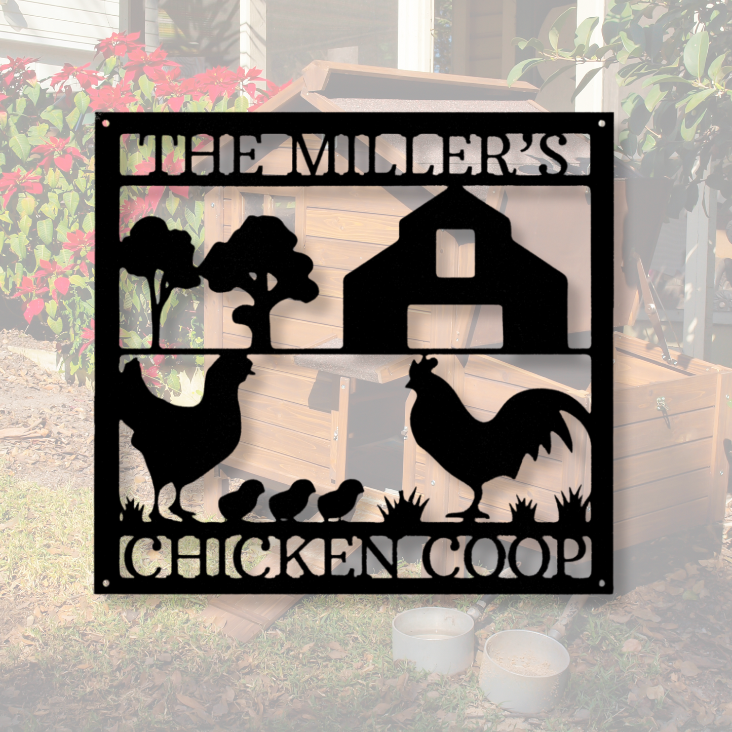 Personalized Chicken Coop Metal Sign, The Coop Sign, Hen House Sign, Barn House Decor, Farm Sign, Custom Chicken Name, Egg Shack Sign