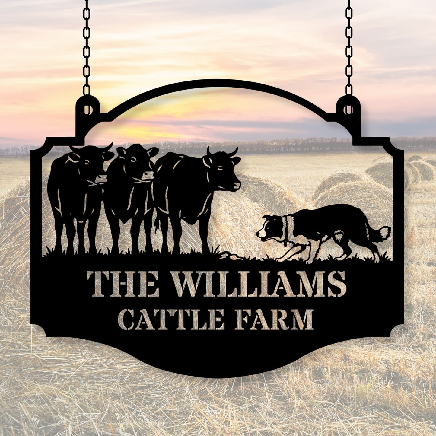 Personalized Gift for Cattle Farmer | Custom Ranch Metal Sign | Father's Day Gift, Texas Style Decor, Est Family Name Sign, Barn Wall Art