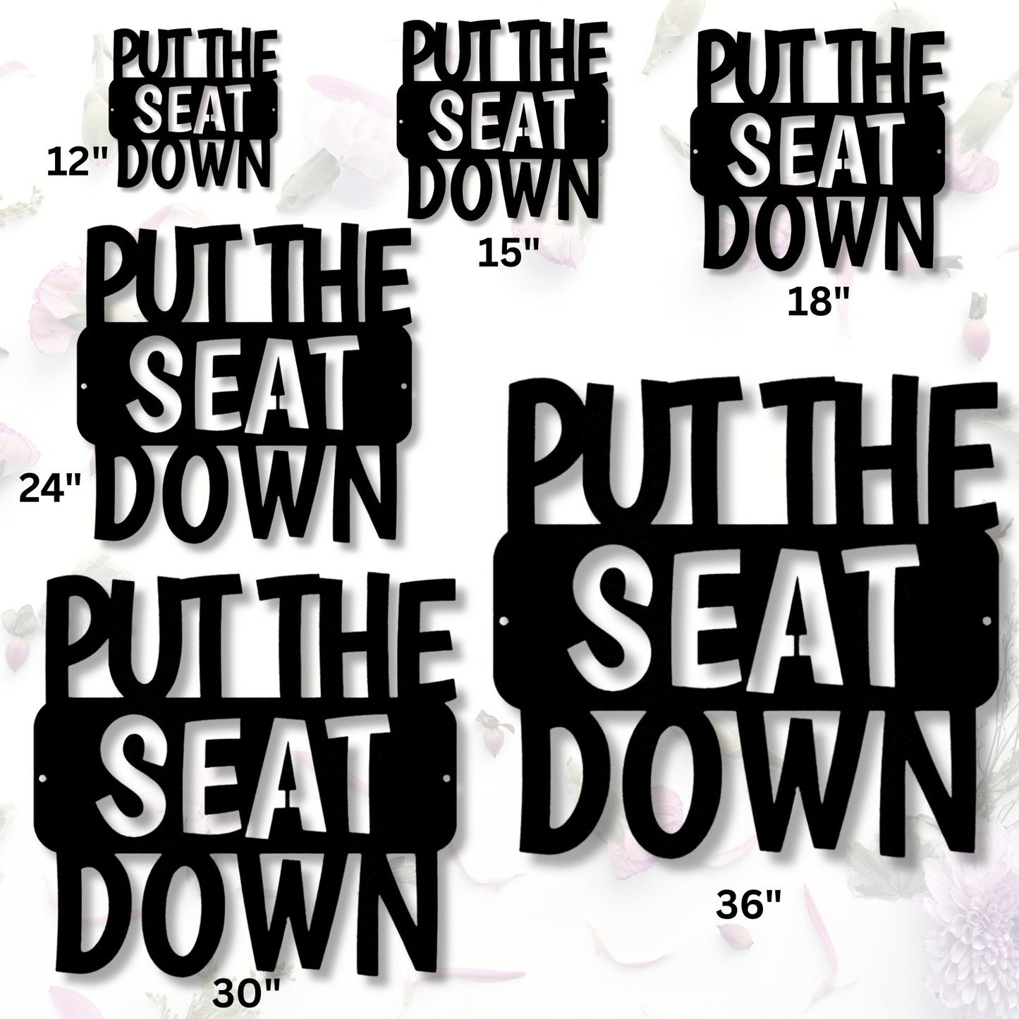 Put the Seat Down Quote Metal Steel Sign, Bathroom Sign Wall Art Signs, Bathroom Wall Art Quotes, Home Wall Signs, Bathroom Rules Art