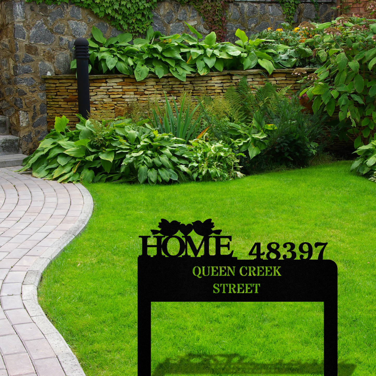 House Address Metal Stake, Home Numbers Address Metal Sign, Horizontal Residence Address Sign