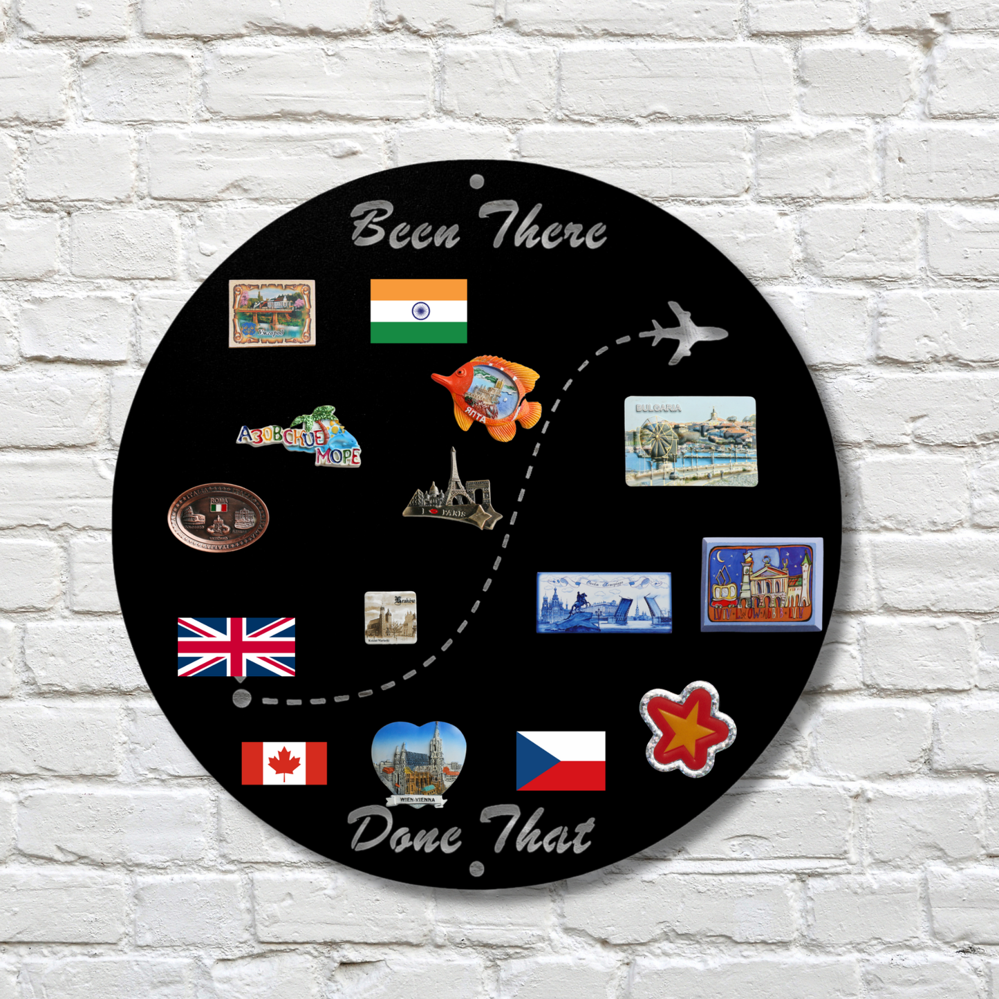 Travel Magnet Board for Souvenirs, Magnetic Metal Board for Wall, Travel Map Display, Vacation Memory Keeper, Magnetic Notice Board, Gift