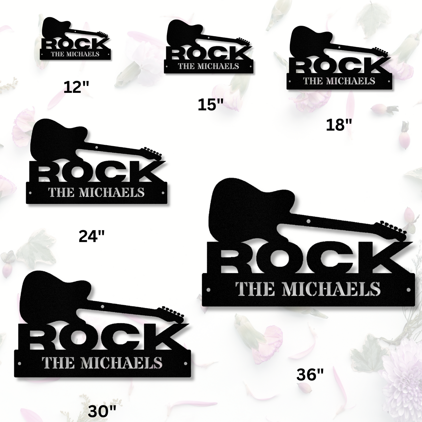 Custom Guitar Metal Sign, Personalized Guitar Name Sign, Guitar Studio Wall Art, Music Room Decor, Gifts for Guitarists