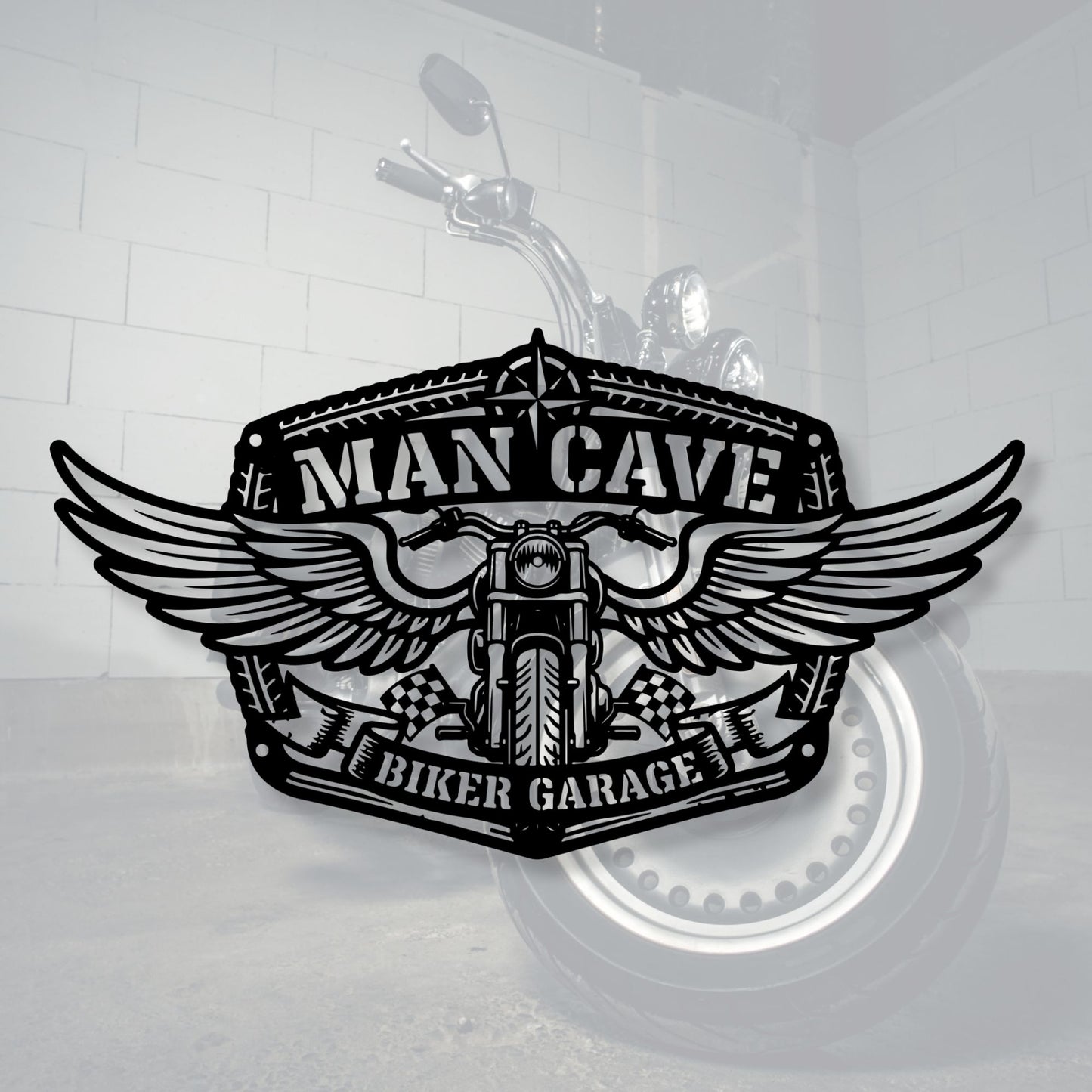 Biker Garage Metal Sign, Personalized Man Cave Decor, Custom Motorcycle Wall Art, Route 66 Retro Sign, Chopper Rider Gift, Workshop Sign