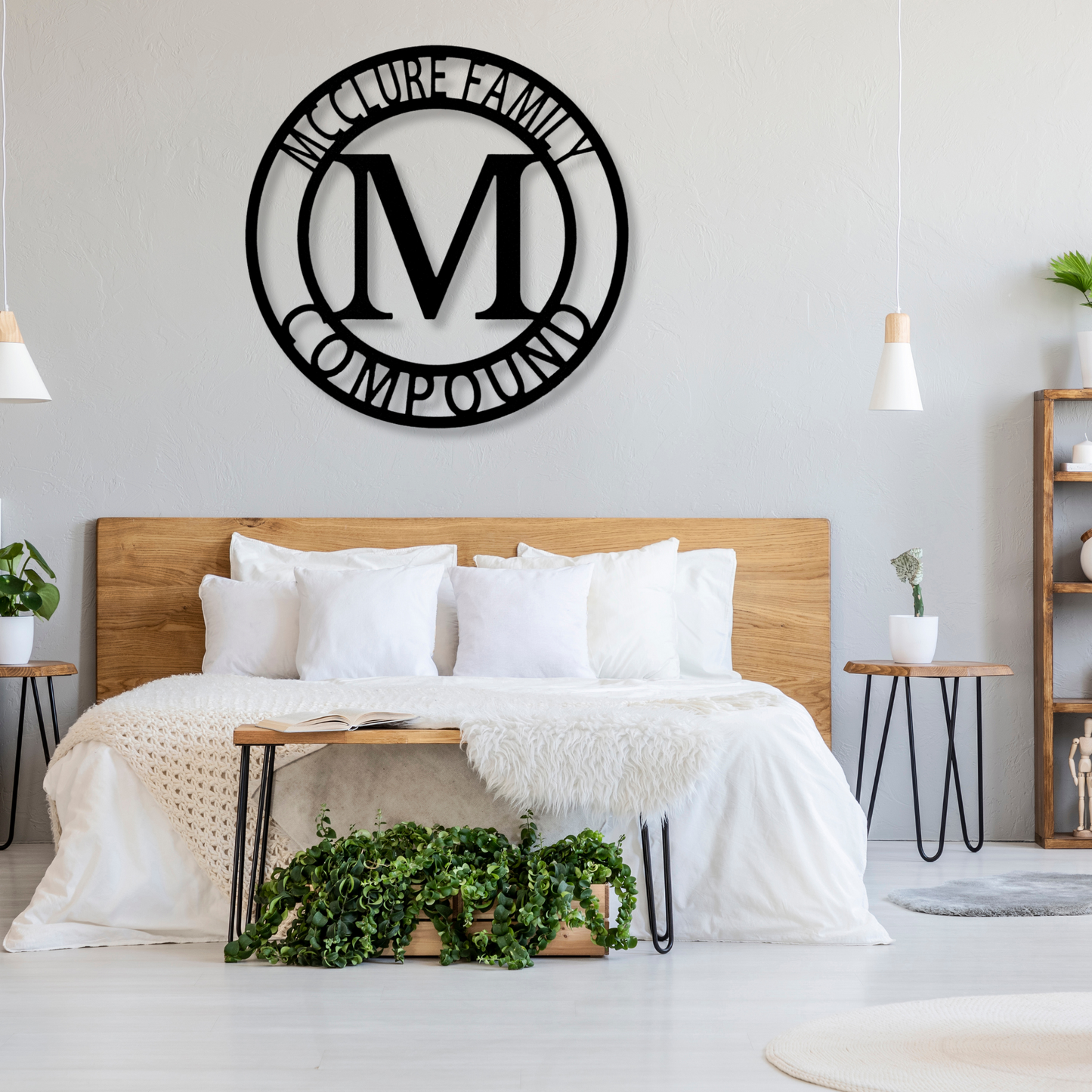 Initial Letter Family Name Metal Sign, NewHome Metal Sign, Wall Hangings, Livingroom Decor, Large Wall Decor, Wedding Gift, Couple Name Plaque, Cabin Wall Hanging