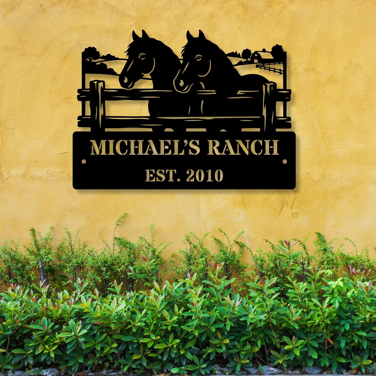 Custom Horse Ranch Metal Sign, Personalized Farm Sign, Equestrian Decor, Rustic Stable Sign, Horse Barn Decor, Western Home Gift