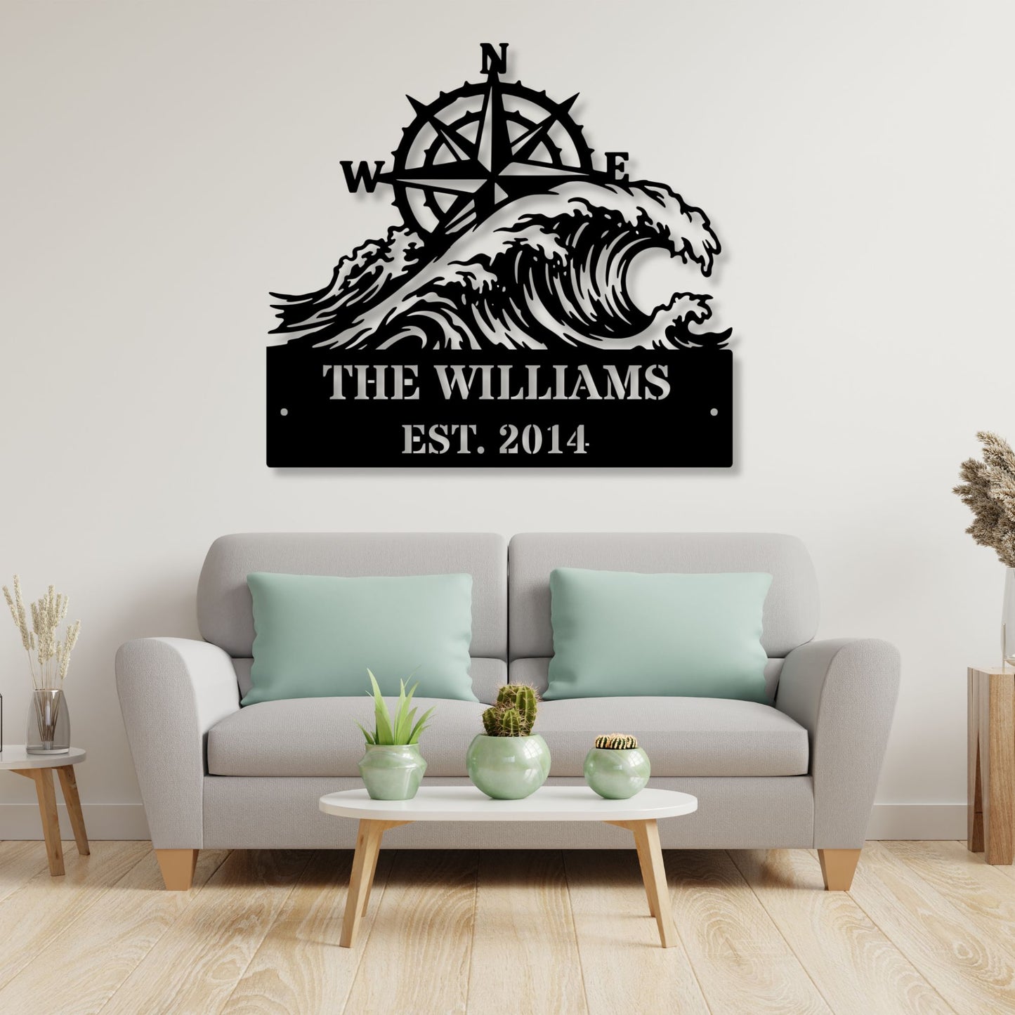 Custom Nautical Compass Sign, Compass Wall Art, Nautical Home Decor, Coastal Sign, Personalized Compass Gift, Maritime Wall Decor