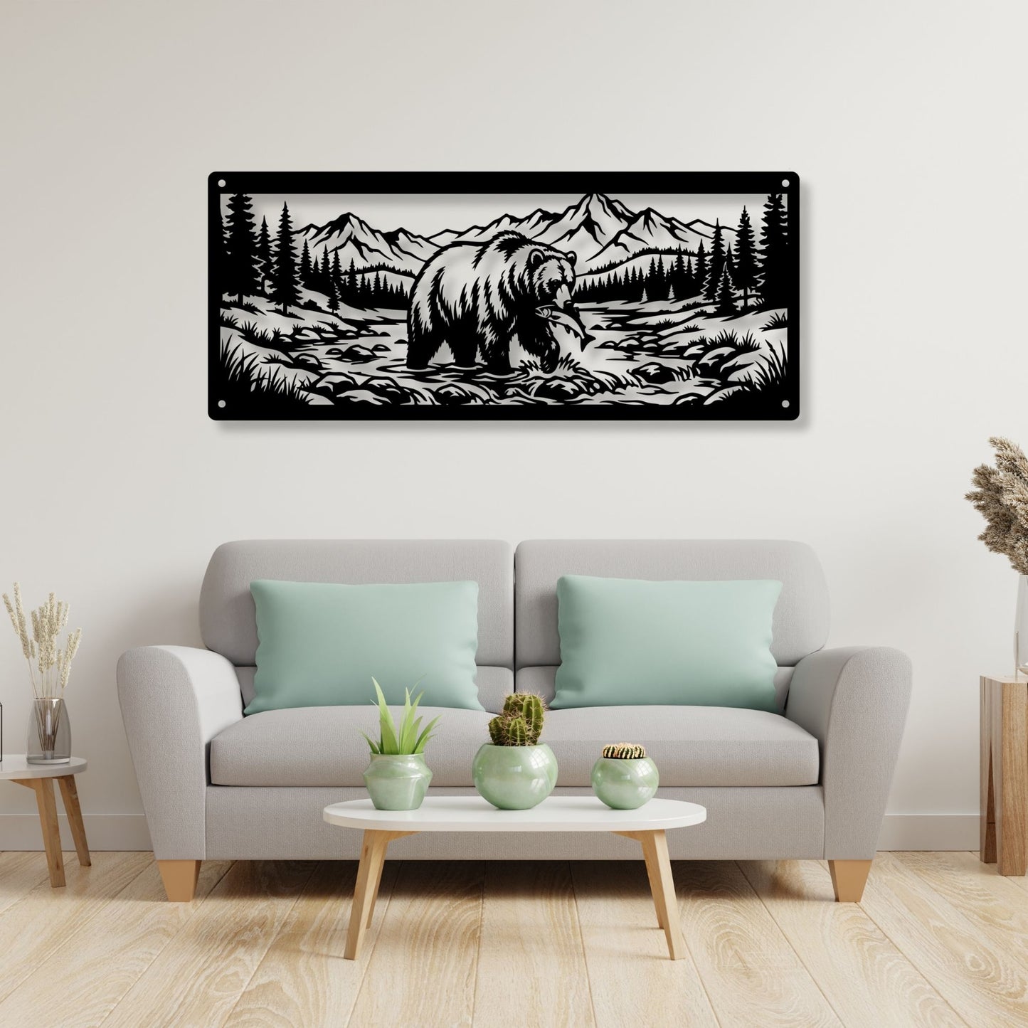 Mountain bear wall art decor, bear wall art, wilderness decor, nature wall art, cabin decor, rustic wall art, wildlife art print