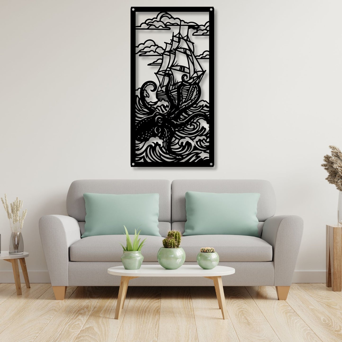 Metal Octopus Wall Art, Nautical Kraken Decor, Ocean Wall Art, Sea Creature Metal Art, Coastal Beach House Decor, Marine Life Gift