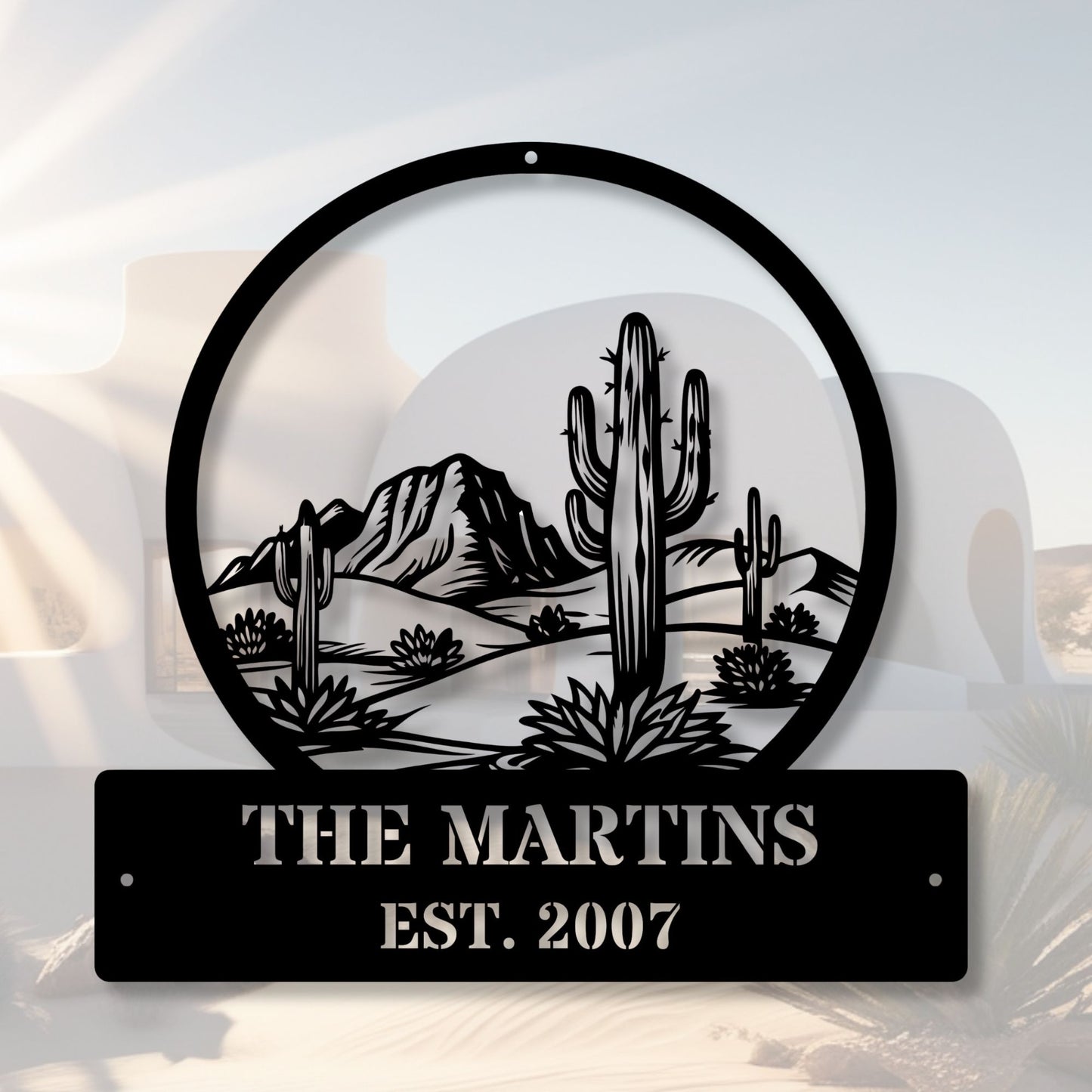 Custom Family Desert Sign, Personalized Family Name Sign, Desert Home Decor, Southwest Wall Art, Rustic Family Sign, Desert Theme Gift