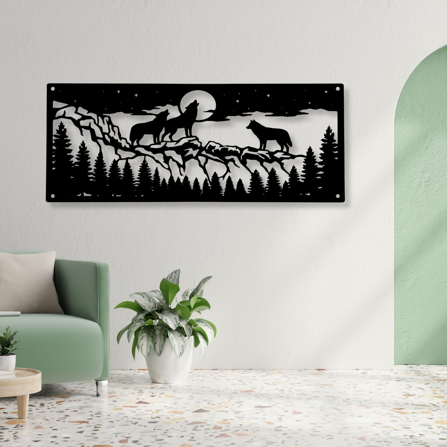 Wolves pack wall art decor, wolf wall art, wildlife art print, animal wall decor, nature home decor, rustic cabin art, forest animals