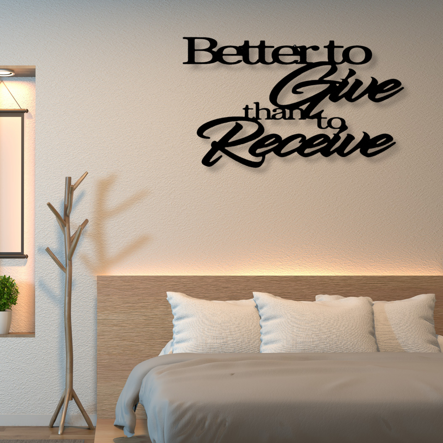 Better to Give Than Receive Quote Metal Sign, Script Letters Sign, Above Door Sign, Housewarming Gift, Religious Gift, Livingroom Decor