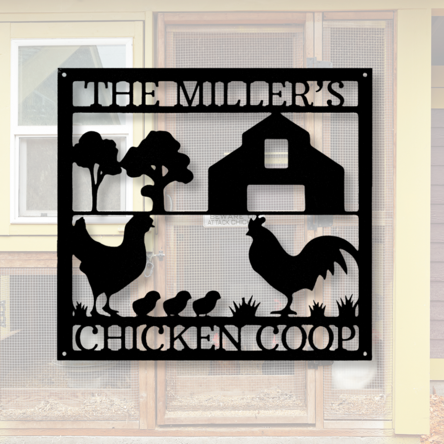 Personalized Chicken Coop Metal Sign, The Coop Sign, Hen House Sign, Barn House Decor, Farm Sign, Custom Chicken Name, Egg Shack Sign
