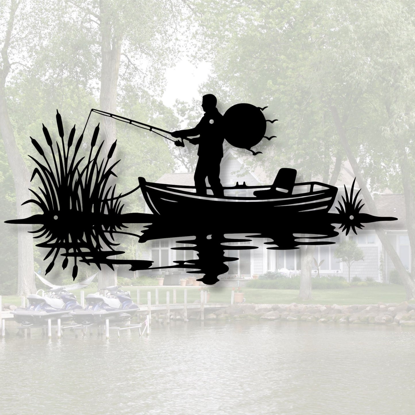 Fishing Metal Sign Gift for Dad, Fisherman Wall Decor, Fishing Gift, Man Cave Decor, Father's Day Gift, Rustic Lake House Sign