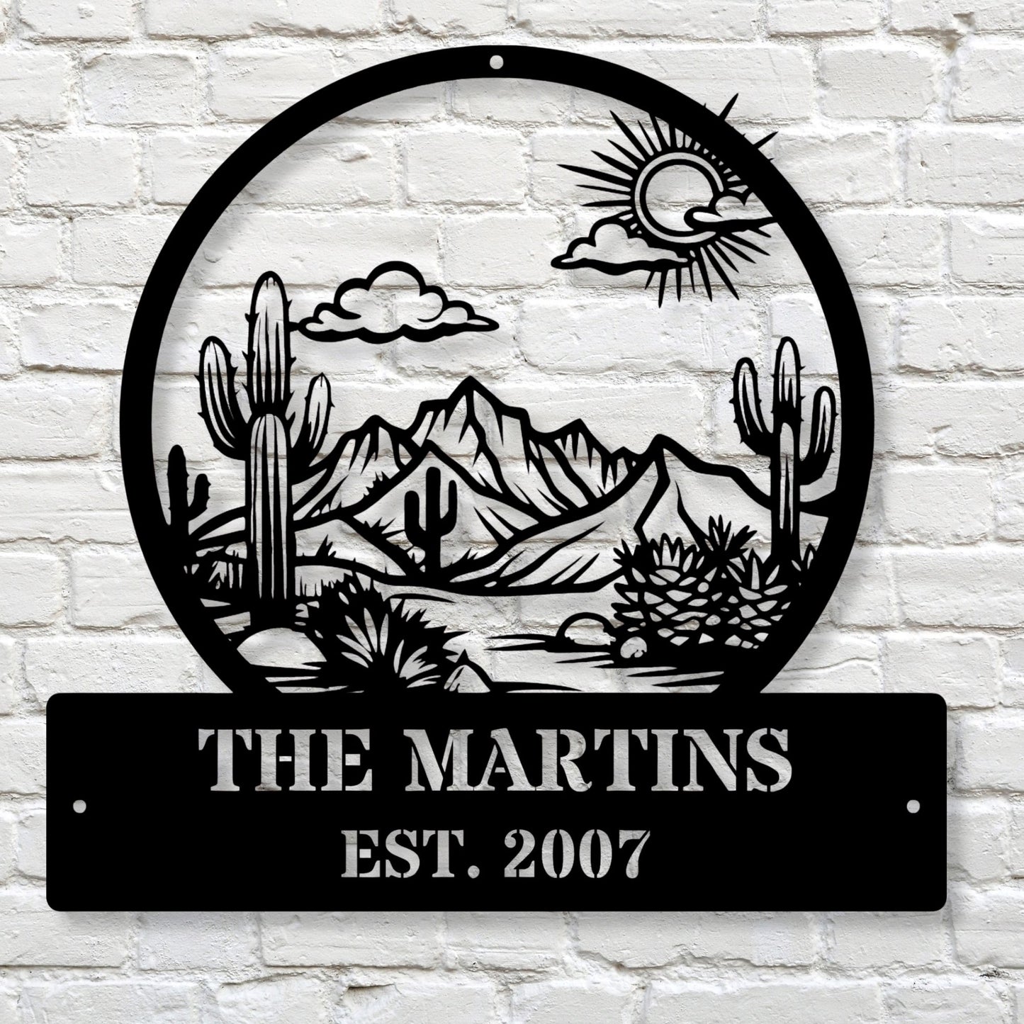 Custom Cactus Family Metal Sign, Personalized Cactus Decor, Family Name Sign, Desert Home Decor, Rustic Metal Wall Art, Succulent Gift