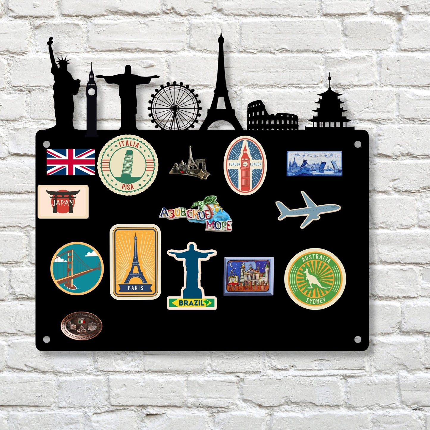 Couples Vacation Goal Map | Magnetic Travel Tracker Sign | Industrial Metal Travel Map | Adventure Tracker Wall Art | Moving Tracker Gift