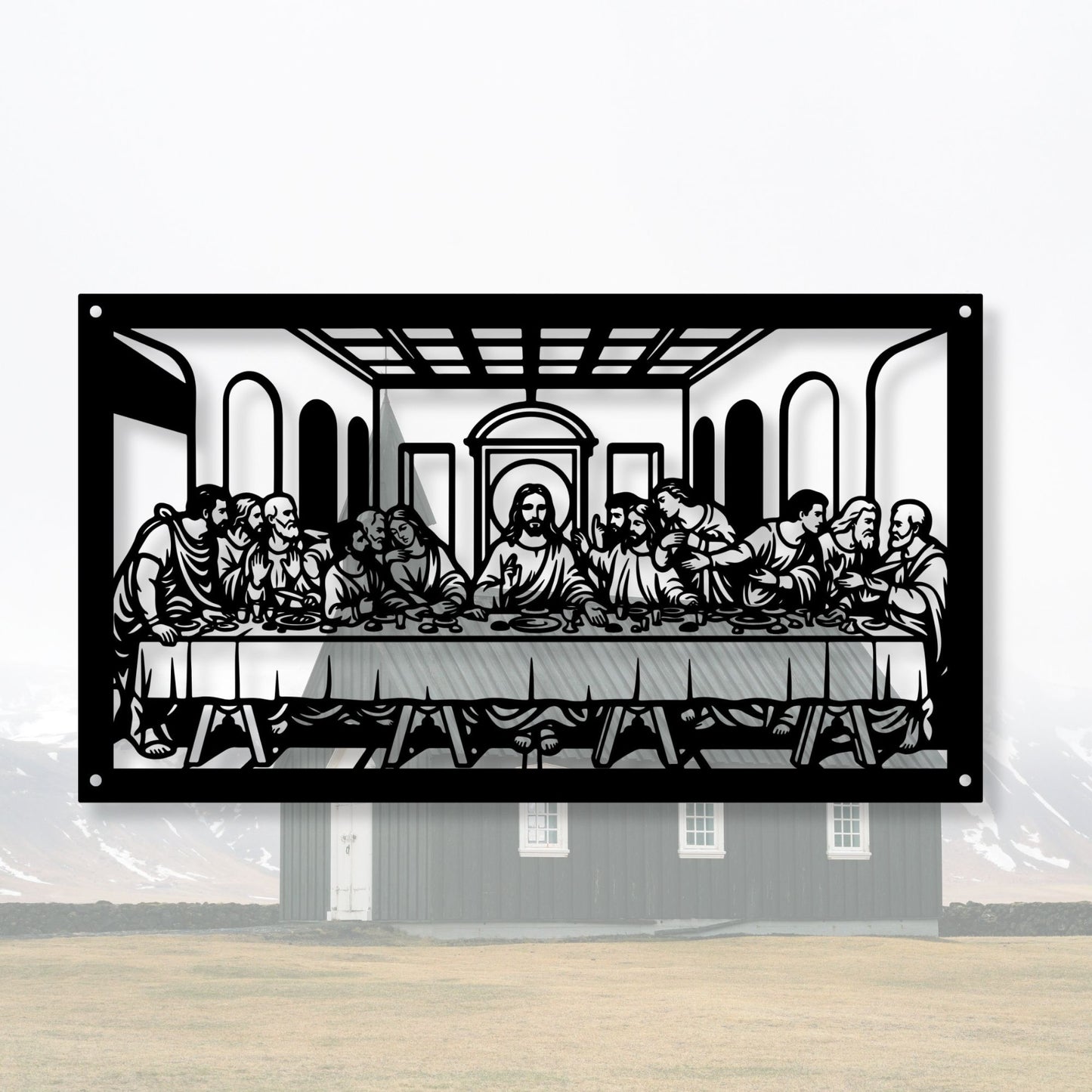 Last Supper Metal Wall Art, Jesus and Disciples Metal Sign, Christian Home Decor, Religious Wall Hanging Scripture Art, Easter Gift New Home