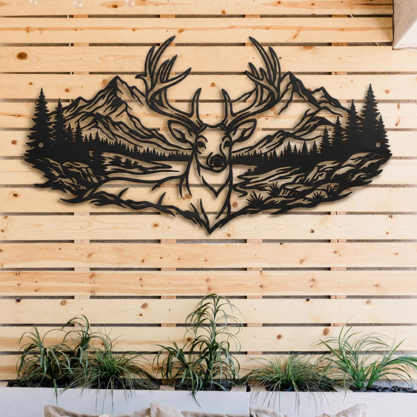 Majestic Deer Metal Sign, Scenic Mountain Nature Wall Art, Rustic Home & Living Decor, Wildlife Metal Wall Hanging, Gift for Him
