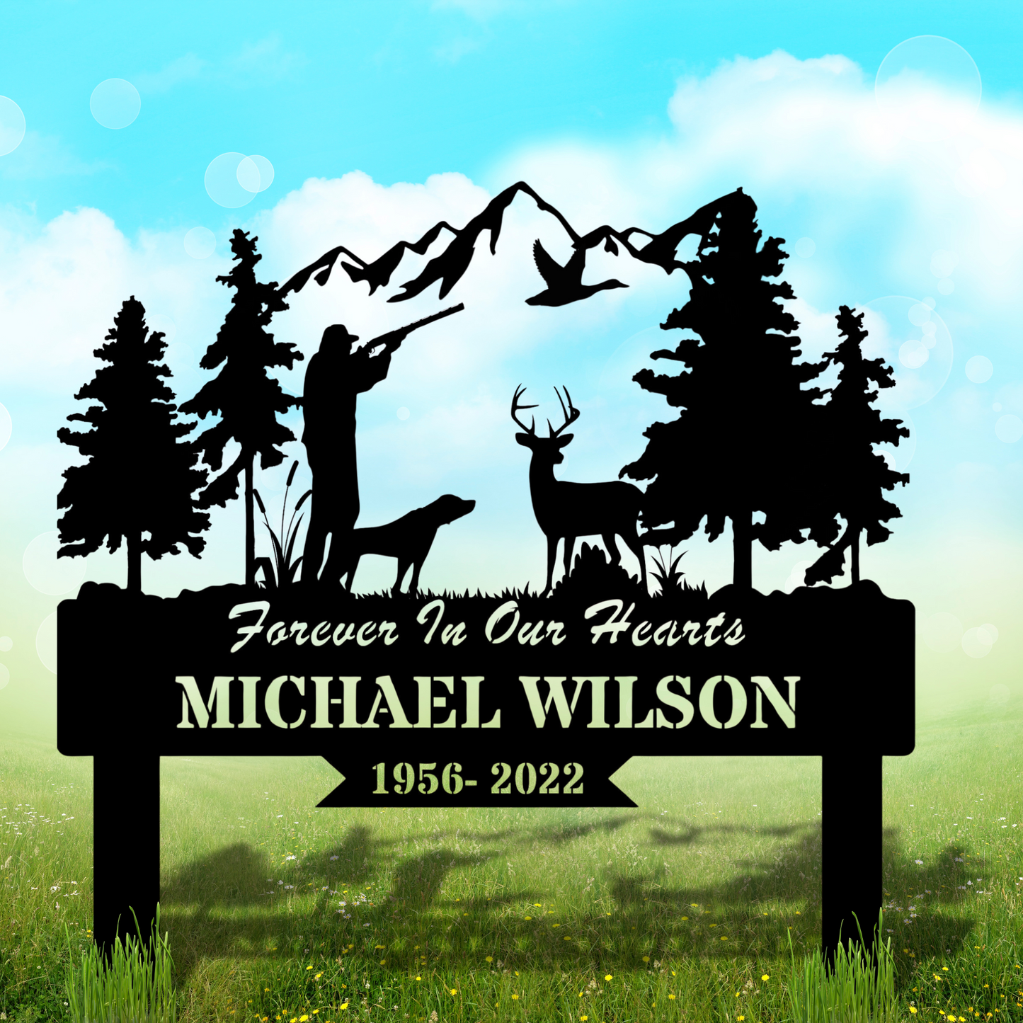 Custom Hunter Memorial Metal Sign