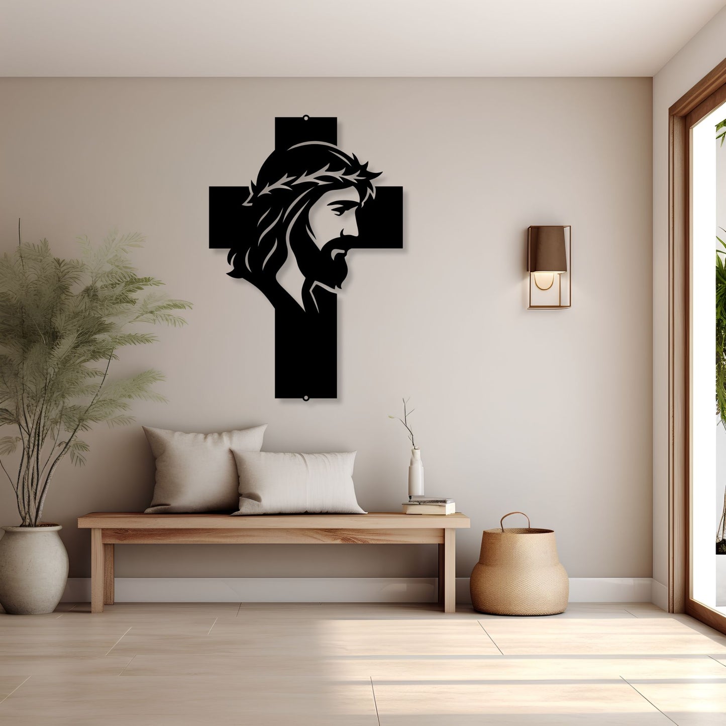 Jesus Christ wall sign, Christian wall decor, Religious wall art, Faith home decor, Jesus wall hanging, Spiritual gift for believers