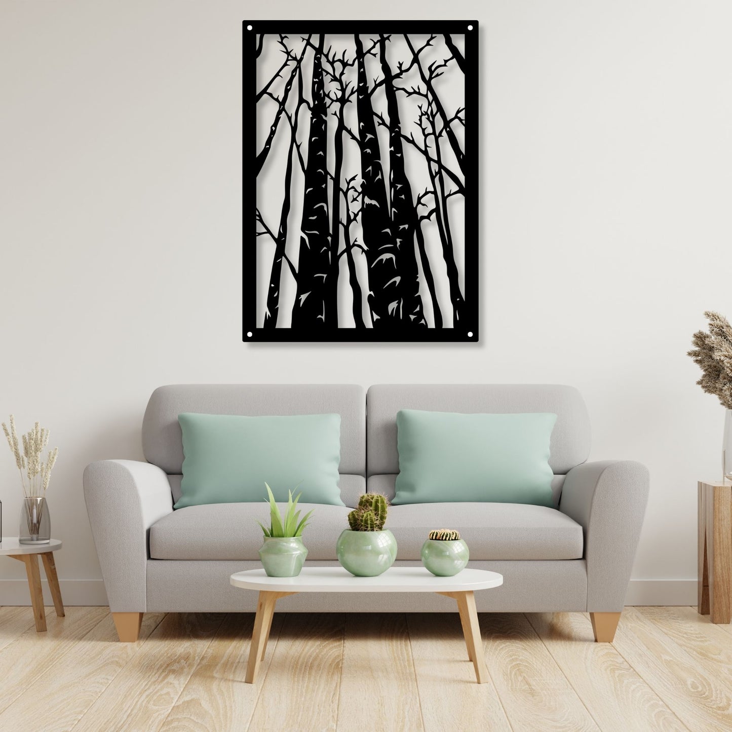 Birch Tree Wall Art Decor, Nature Wall Art, Forest Artwork, Woodland Decor, Rustic Wall Art, Tree Print, Botanical Art, Living Room Decor
