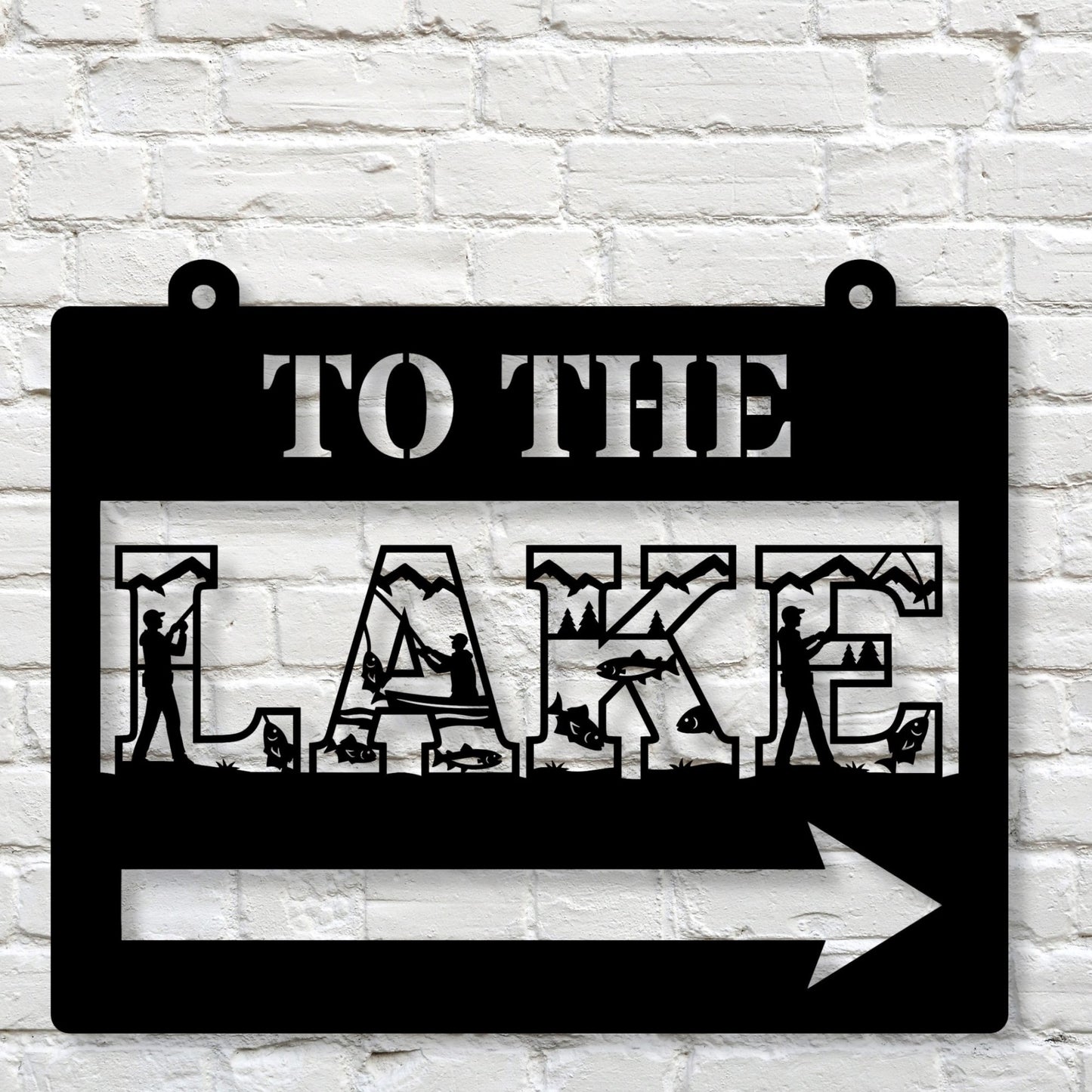 To the lake metal sign, lake house sign, cabin decor, rustic lake sign, lake life wall art, vintage metal sign, cottage decor gift