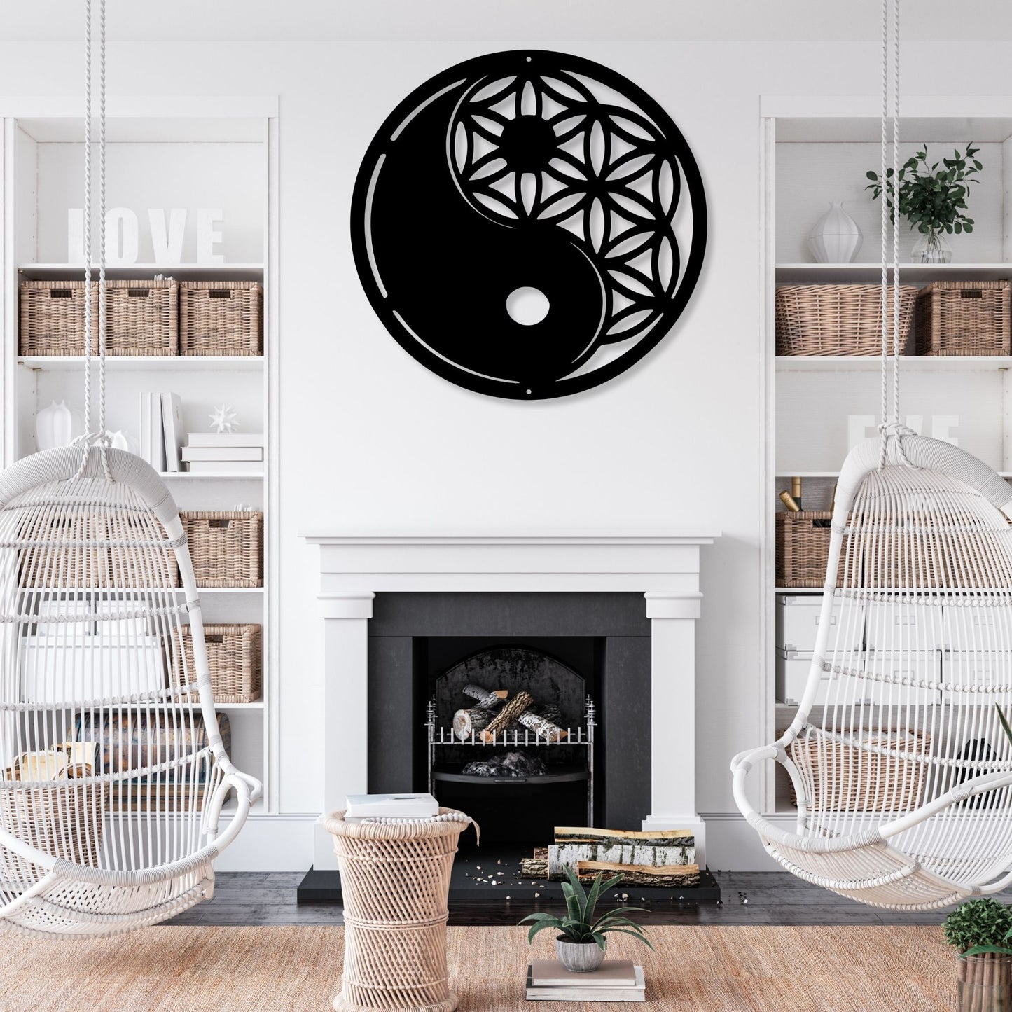 Metal Yin Yang Wall Art, Outdoor Metal Tree Sign, Zen Garden Decor, Patio Wall Hanging, Weatherproof Metal Art, Housewarming Gift Idea