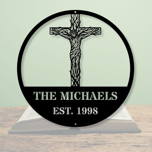 Personalized Jesus Metal Sign, Christian Wall Art, Religious Decor, Faith Wall Decor, Custom Jesus Sign, Christian Home Decor Gift