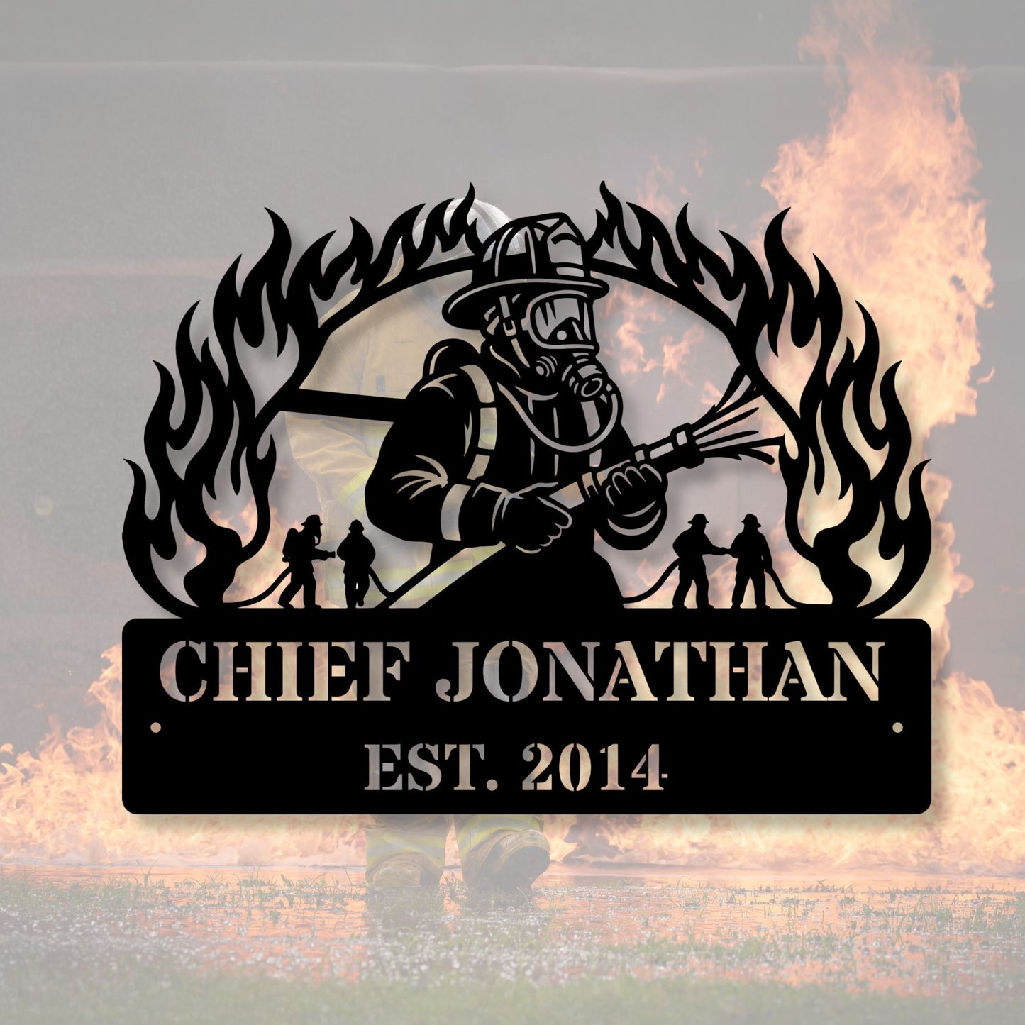 Custom Firefighter Metal Sign, Firefighter Gift, Fire Department Decor, Personalized Fireman Sign, Metal Wall Art, First Responder Gift