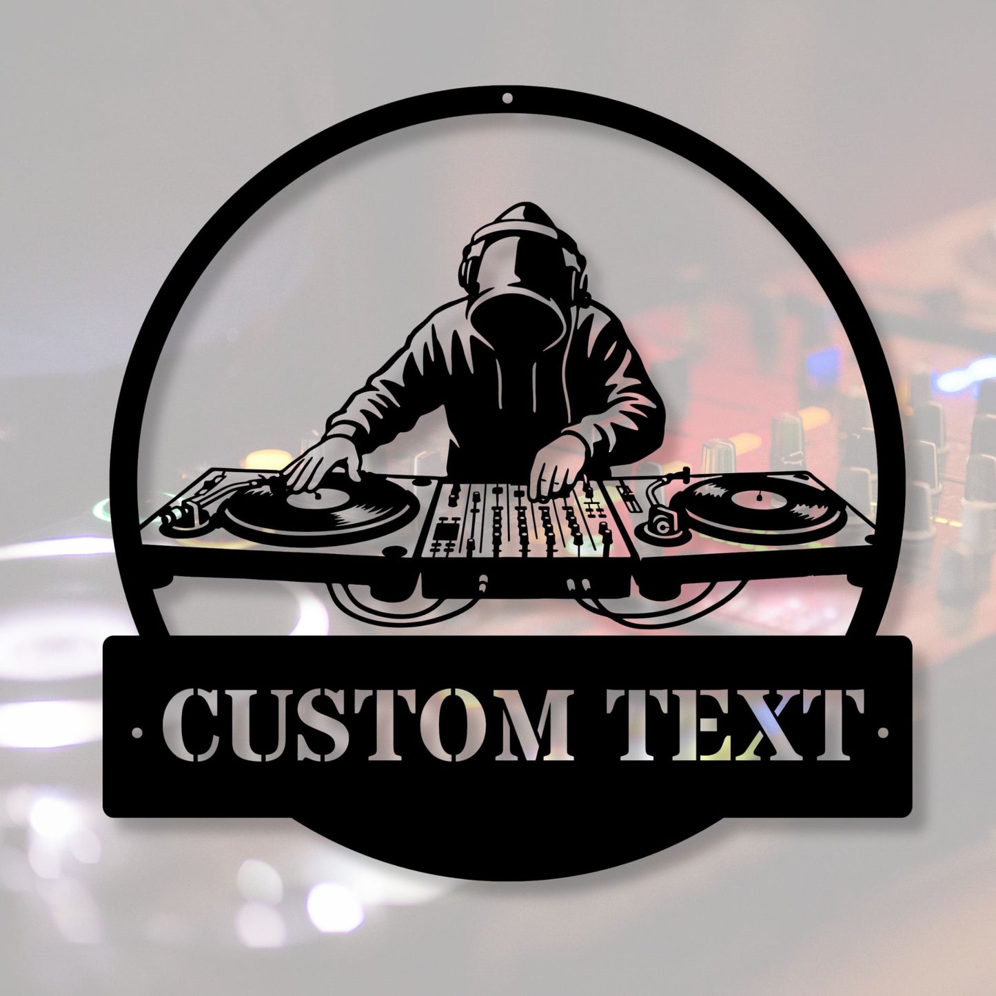 Personalized DJ Metal Wall Art, Custom DJ Gift, Music Wall Decor, DJ Studio Art, Music Lover Gift, Turntable Metal Sign, DJ Room Decor